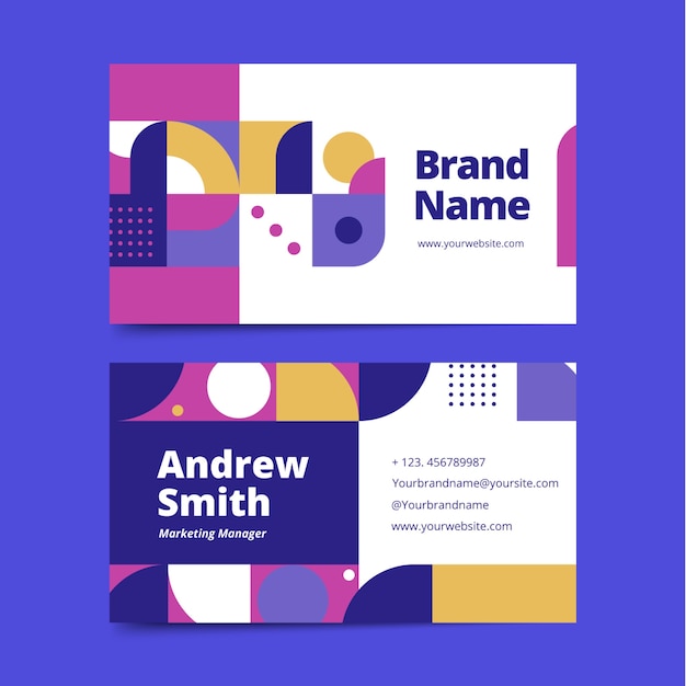 Free Vector flat design geometric pattern business card
