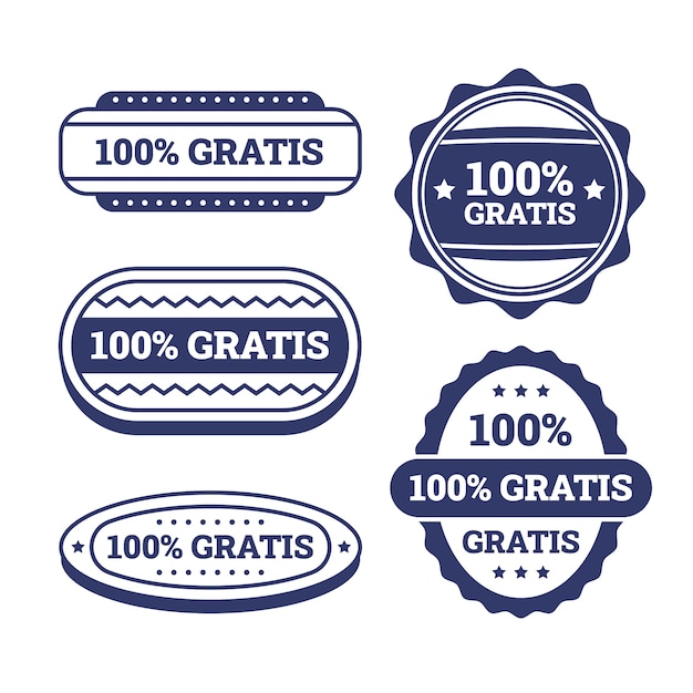 Free Vector flat design gratis label collection