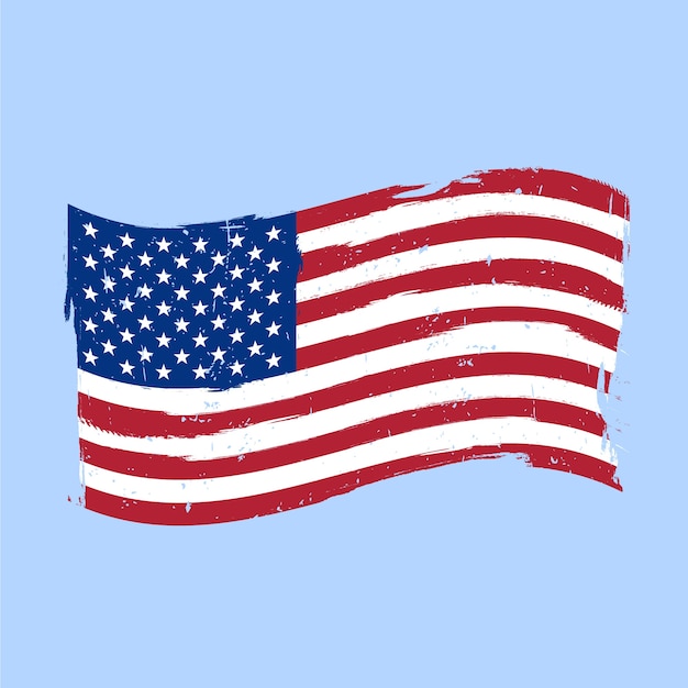 Free Vector flat design grunge american flag background