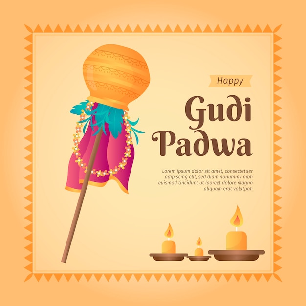Free Vector flat design gudi padwa celebration