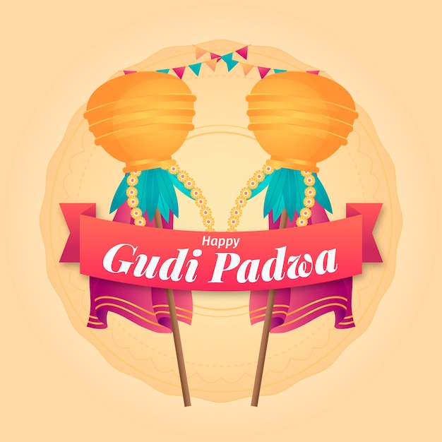 Free Vector flat design gudi padwa event