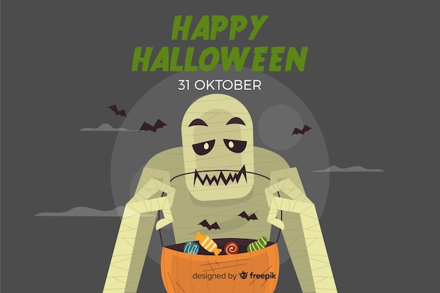 Free Vector flat design of halloween background