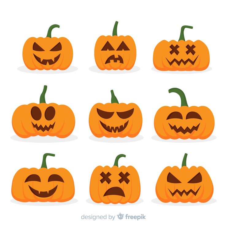 Free Vector flat design of halloween pumpkin collection