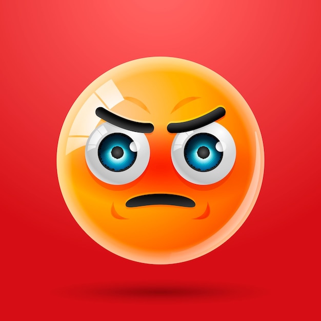 Free Vector flat design hate emoji illustration