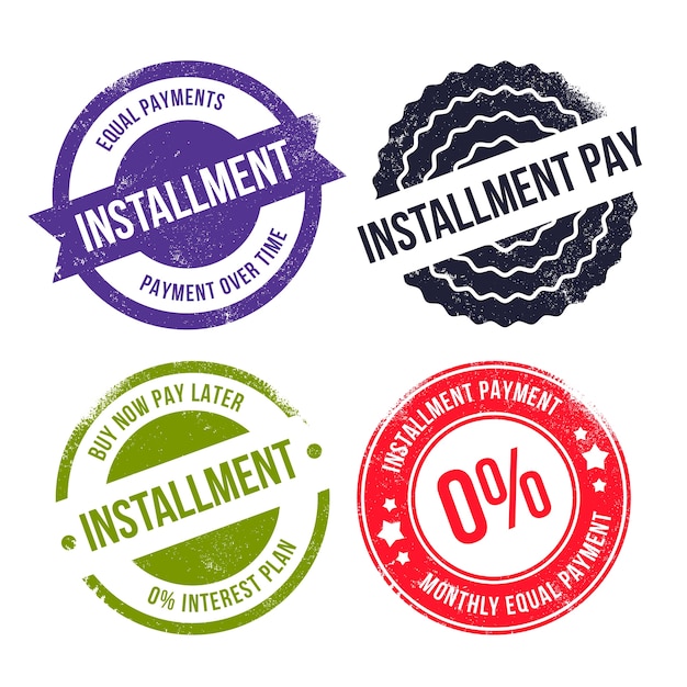 Free Vector flat design installment stamps