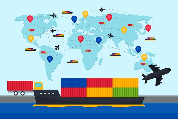 Free Vector flat design international trade