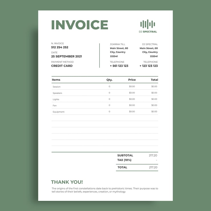 Free Vector flat design invoice template