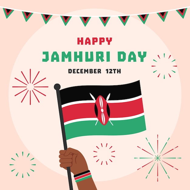 Free Vector flat design jamhuri day