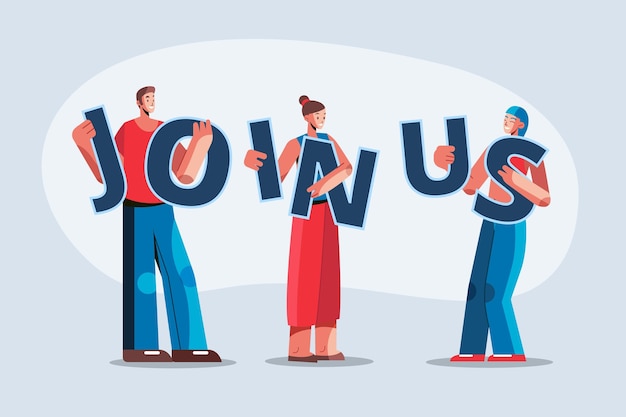 Free Vector flat design join us concept