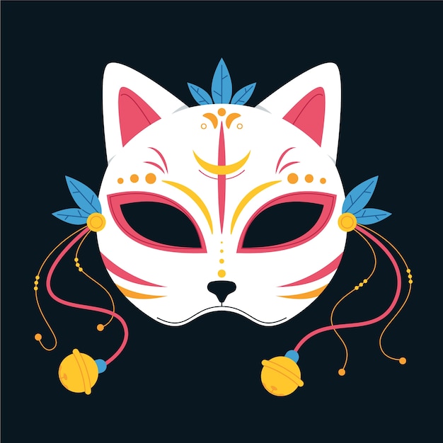 Free Vector flat design kitsune illustration