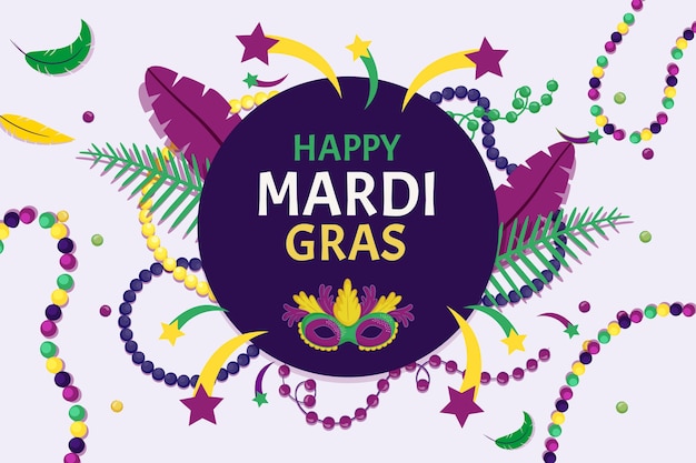 Free Vector flat design mardi gras celebration event theme