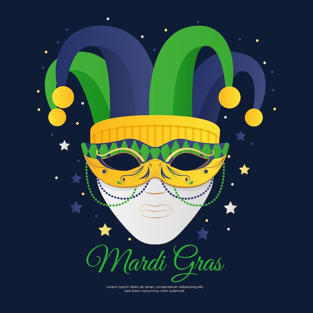 Free Vector flat design mardi gras concept