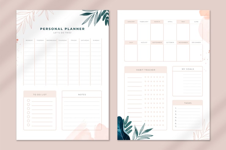 Free Vector flat design meal planner design