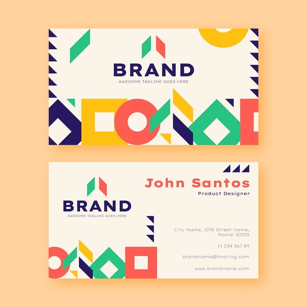 Free Vector flat design modern business card template