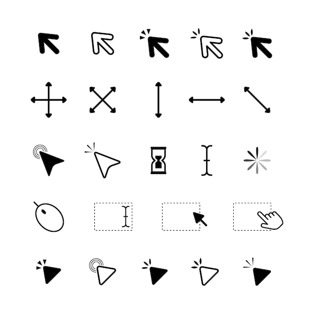 Free Vector flat design mouse cursor set