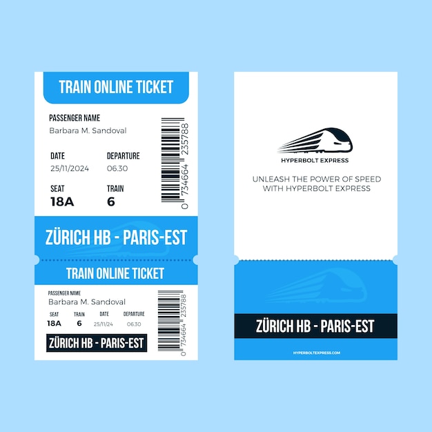 Free Vector flat design online ticket template