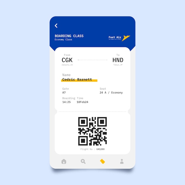 Free Vector flat design online ticket template