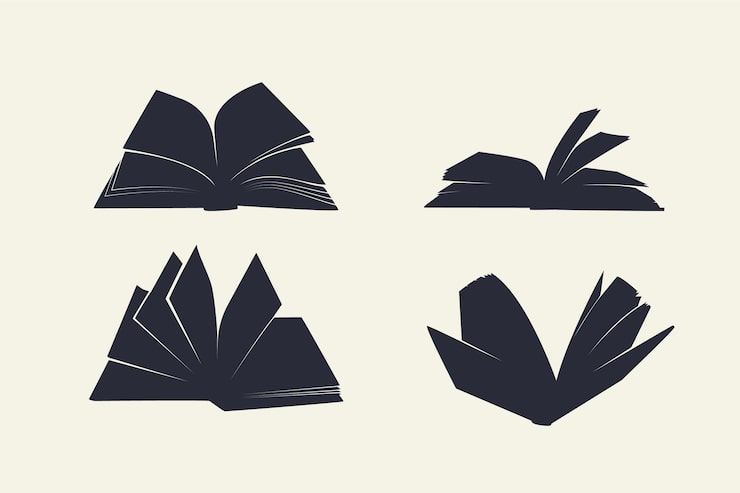 Free Vector flat design open book silhouette