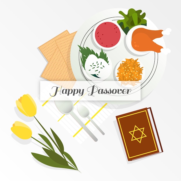 Free Vector flat design passover design