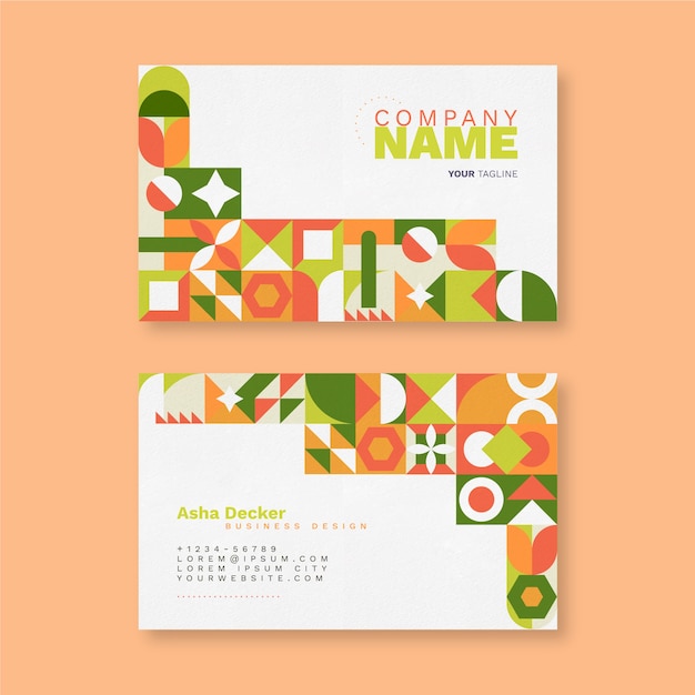 Free Vector flat design polygonal business card template