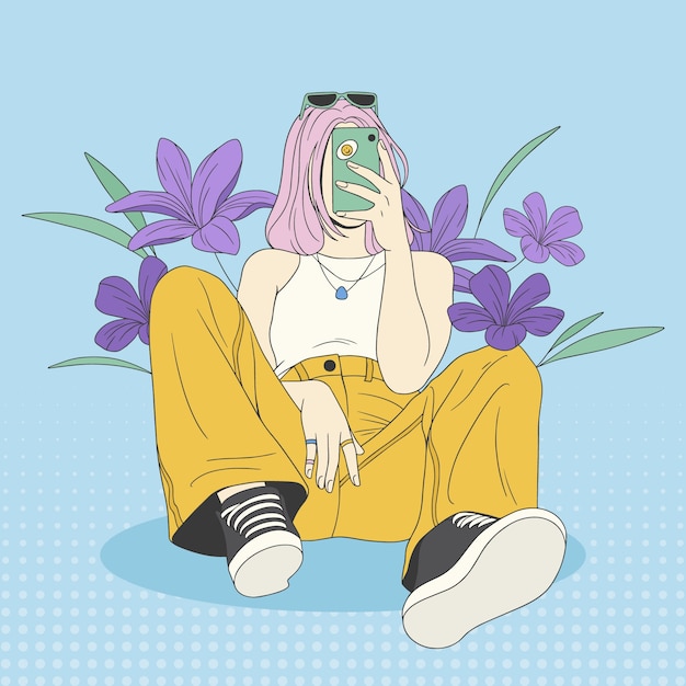 Free Vector flat design pop art and technology illustration