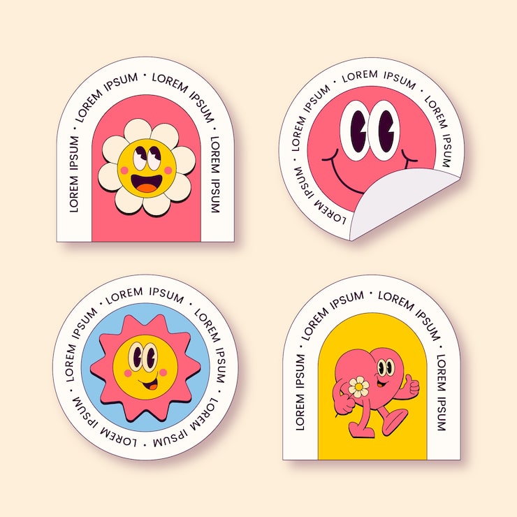 Free Vector flat design retro label collection