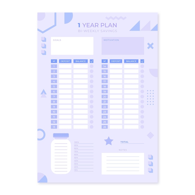 Free Vector flat design savings challenge template