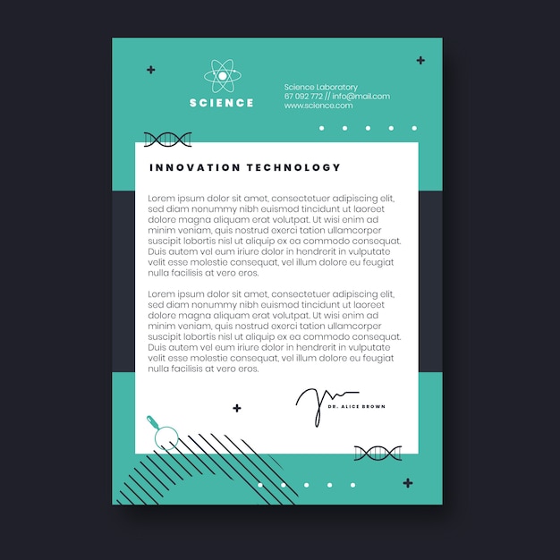 Free Vector flat design science letterhead template