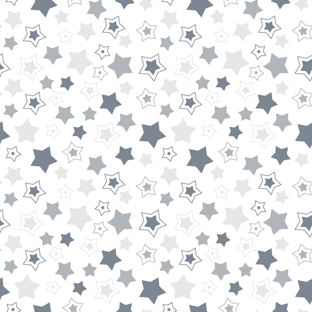 Free Vector flat design silver stars pattern