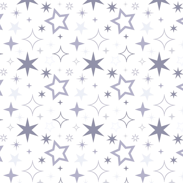 Free Vector flat design silver stars pattern