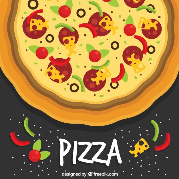 Free Vector flat design spicy pizza background