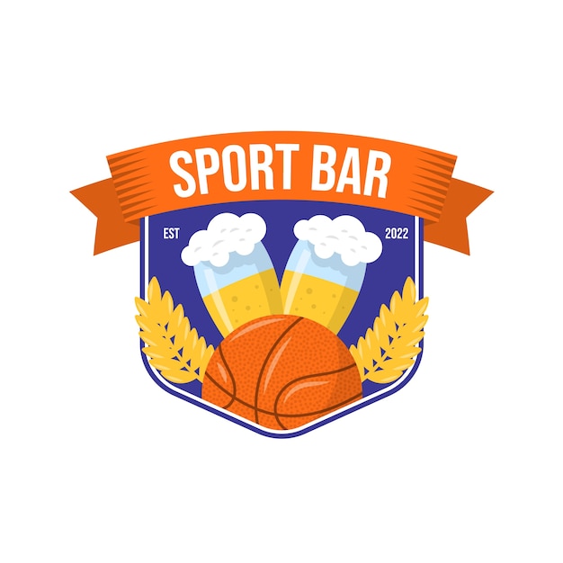 Free Vector flat design sports bar logo design