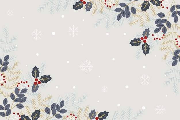 Free Vector flat design winter background