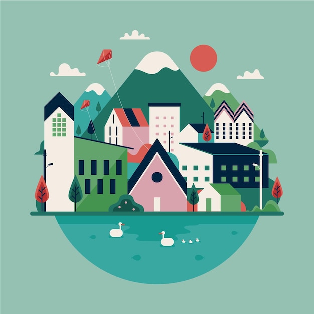 Free Vector flat design world habitat day concept