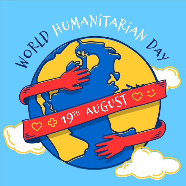 Free Vector flat design world humanitarian day concept