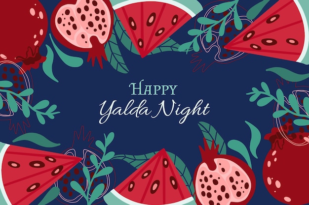 Free Vector flat design yalda background