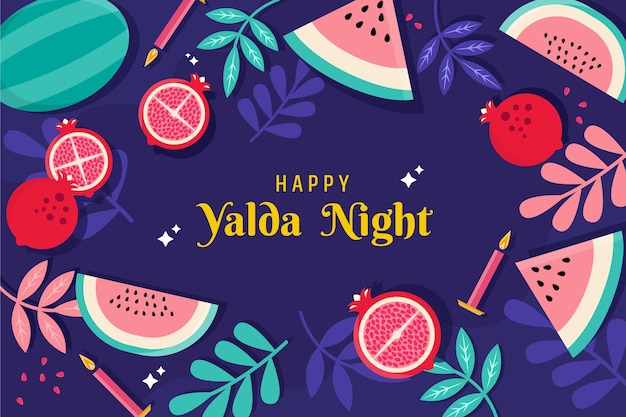 Free Vector flat design yalda background