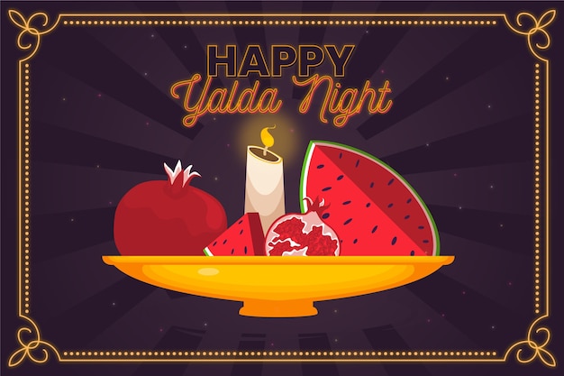 Free Vector flat design yalda background