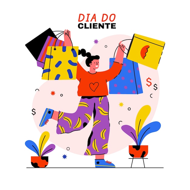 Free Vector flat dia do cliente illustration