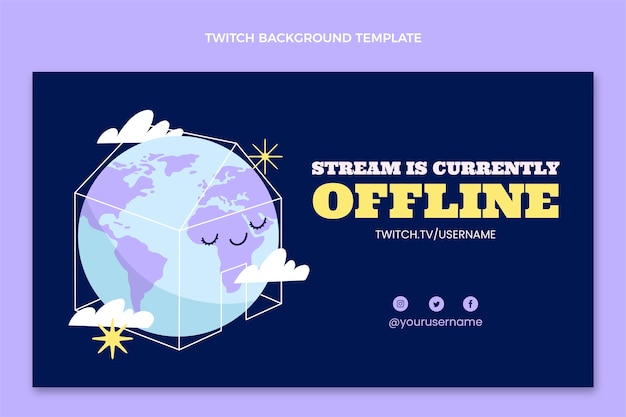 Free Vector flat earth day twitch background