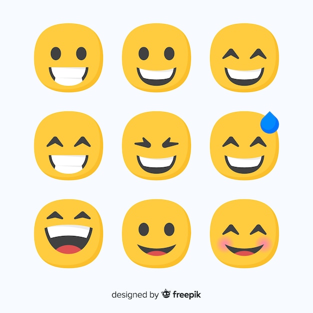 Free Vector flat emoticon reaction collectio