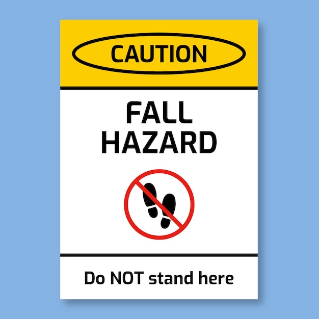 Free Vector flat fall hazard do not stand here sign