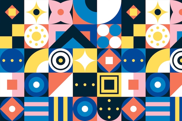 Free Vector flat geometric mosaic pattern design