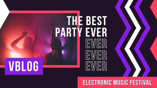 Free Vector flat geometric music youtube thumbnail