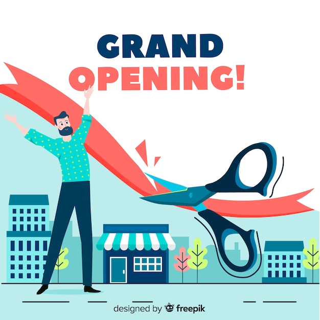 Free Vector flat grand opening background