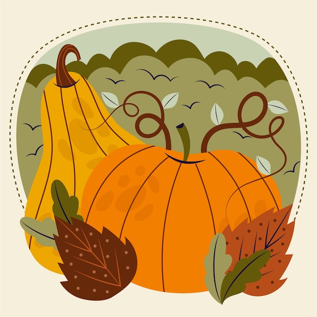 Free Vector flat harvest festival celebration illustration