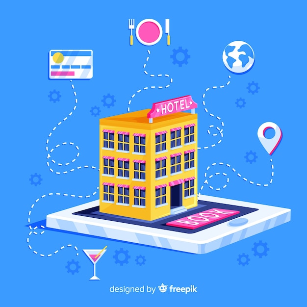 Free Vector flat hotel booking concept