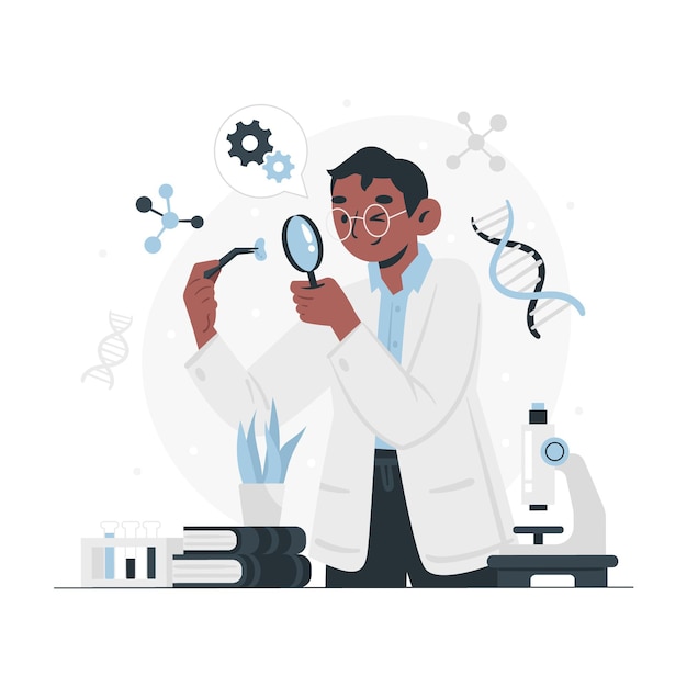 Free Vector flat illustration biotechnology concept