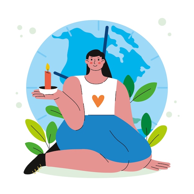 Free Vector flat illustration for earth hour