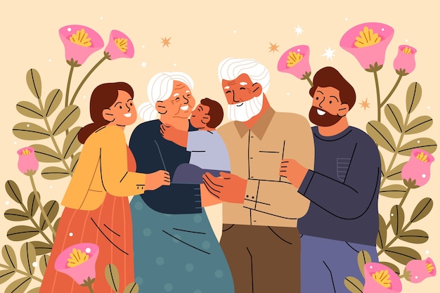 Free Vector flat illustration for grandparents day celebration
